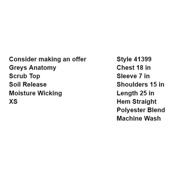 Greys Anatomy Scrub Top XS Womens Pocket Modern Fit Mock Wrap Soft Comfort - Picture 2 of 9